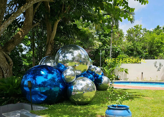 Inflatable PVC Mirror Spheres Can Be Suspended, Placed On The Ground, Or Floated