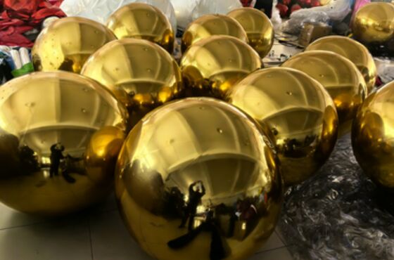 Gold Inflatable Mirror Ball – 2m for Weddings & Luxury Private Events