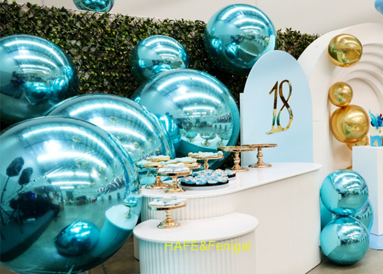 1m Light Blue Shiny PVC Balloons For Wedding Backdrop Or Disco Party