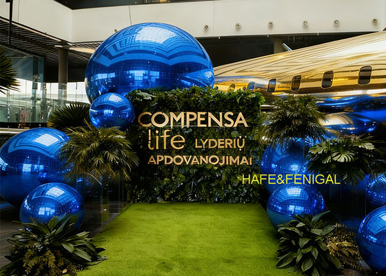 High-Quality PVC Inflatable Shiny PVC Blue Mirrored Balloons For Elegant Event Decor
