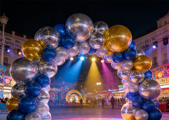 البالونات المرآة الكبيرة المضغوطة من البيفيكس مناسبة للأحداث الحفلات المسرحية الإعلانات وتزيينات الأداء