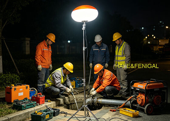 تشغيل صامت ضوء بالون LED يعمل بالبطاريات مع مدخل 24V / 48V DC للخدمة الميدانية المتنقلة