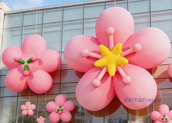 Giant Inflatable Flower Installation with 6 Meters Diameter Made of PVC or Nylon for 110V / 220V Power Supply