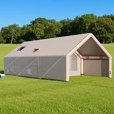 8.5m Length Inflatable Air Tent with 5 Oversized Side Windows and Dual-Chamber Air-Beam Frame for Lakeside Camping