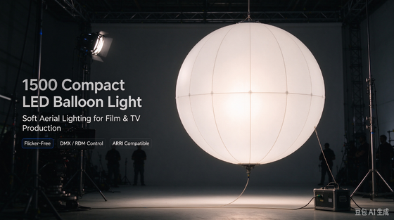 مصباح بالون LED قابل للتعديل مدمج بقوة 1500 ليد وإضاءة بالون قابلة للنفخ لإنتاج الأفلام